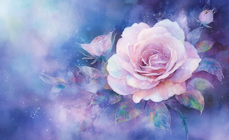 水彩唯美玫瑰花手绘背景图,插画/手绘图,插画/手绘图库,插画/手绘图下载,插画/手绘
